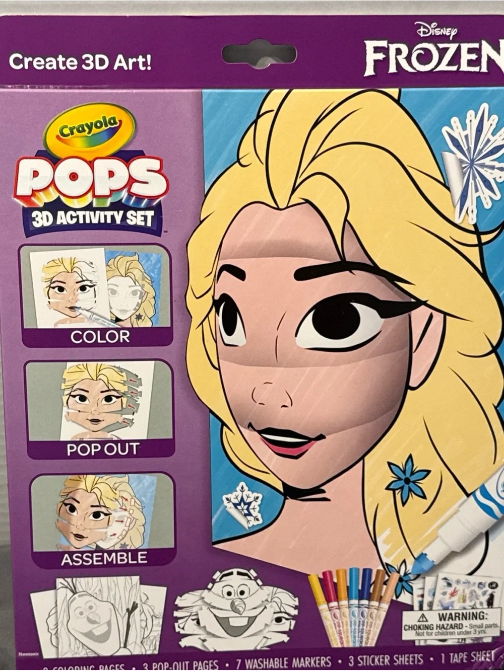 Disney Frozen Crayola POPS 3D Activity Set - Purple, Blue, Yellow
